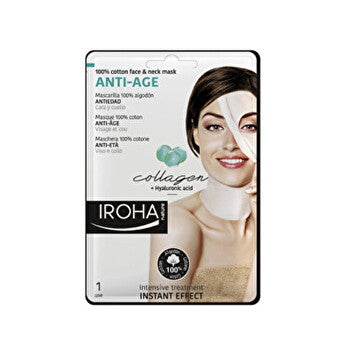 Iroha Cotton Face & Neck Mask With Collagen And Hyaluronium (anti-age 100% Cotton Face & Neck Mask) 30ml 30ml