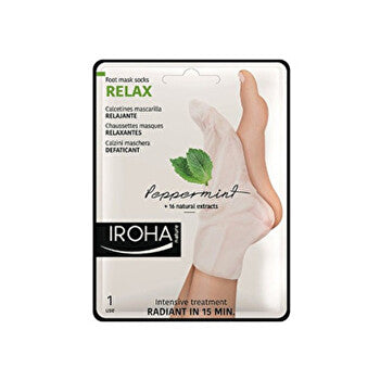 Iroha Relaxing (peppermint Foot Mask Socks Relax) And Nails With Mint And Natural Extracts (peppermint Foot Mask Socks Relax) 2x 9ml 9ml