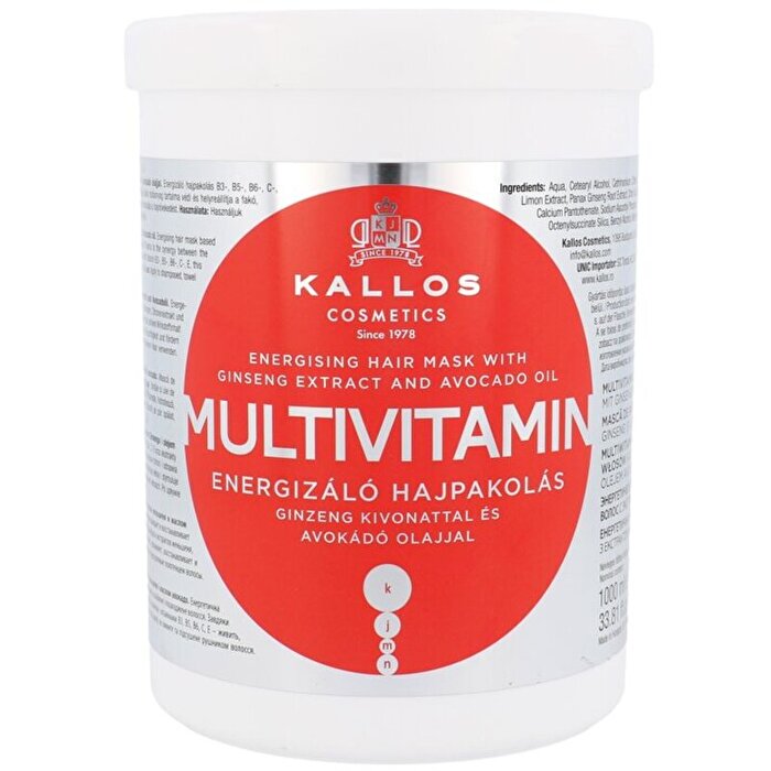 Kallos Multivitamin With Ginseng Extract And Avocado Hair Mask 500ml