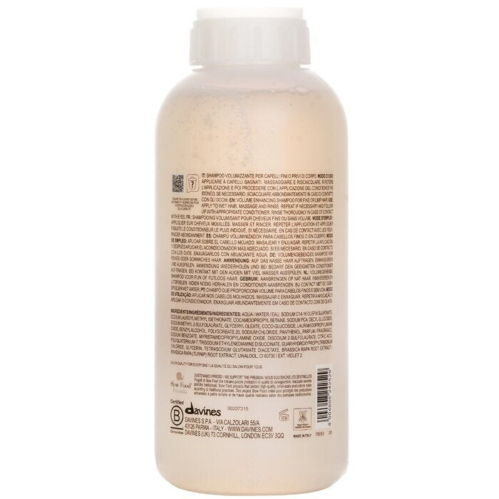 Davines Volu Volume Enhancing Shampoo (For Fine or Limp Hair) 1000ml/33.8oz