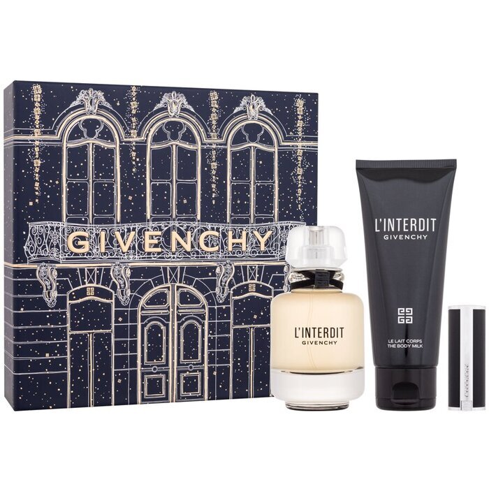 Givenchy L'interdit Gift Set Eau De Parfum 50ml Body Lotion 75ml And Lipstick 1 5 G 50ml