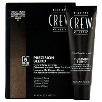 American Crew Precision Blend Natural Gray Coverage - Toning Hair Mousse For Gray Hair 3x 40ml