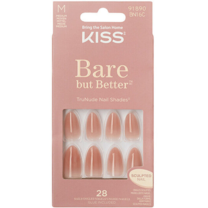 Kiss My Face Bare-but-better Nails - Gel Nails ( 28 Pcs )