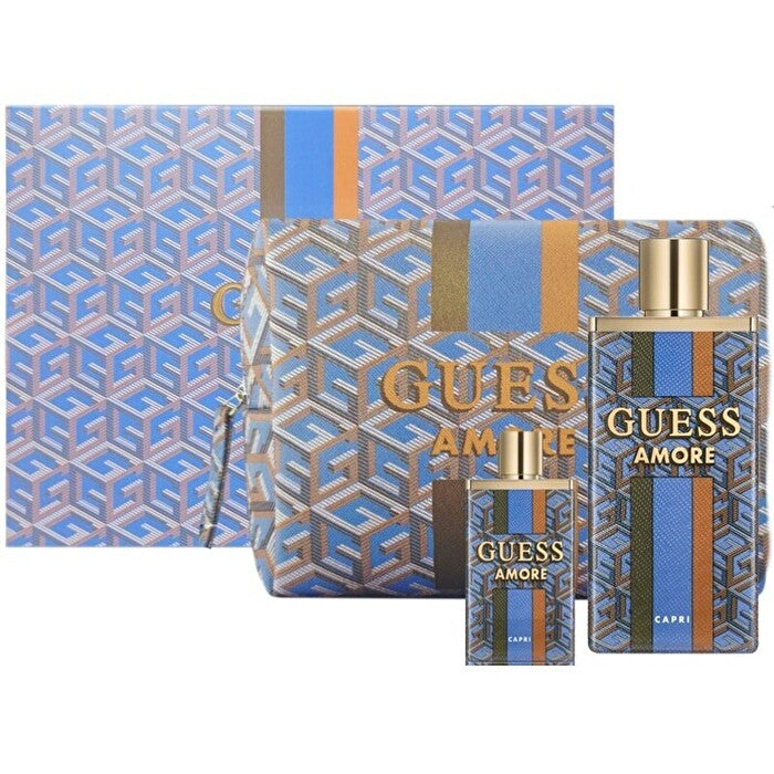 Guess Amore Capri Gift Set Eau De Toilette 100ml Miniature Eau De Toilette 7.5ml And Cosmetic Bag 100ml