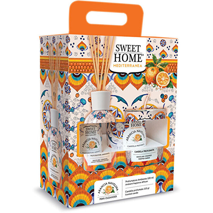 Sweet Home Collection Navelina Orange Set - Diffuser And Candle Gift Set