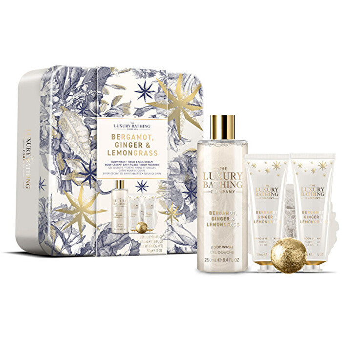 The Luxury Bathing Company Body Care Gift Set In Tin ( Bergamot Ginger & Lemongrass )