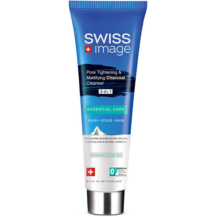 Swiss Image Essential Care Pore Tightening & Mattifying Charcoal Cleanser 3 In 1 - Multifunctional Cleansing Gel 100ml