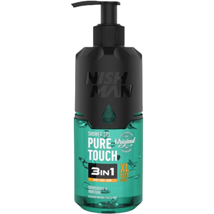 Nishman Pure Touch 3in1 Shower Gel - Sprchový Gel Na Vlasy I Tělo Pro Muže 480ml
