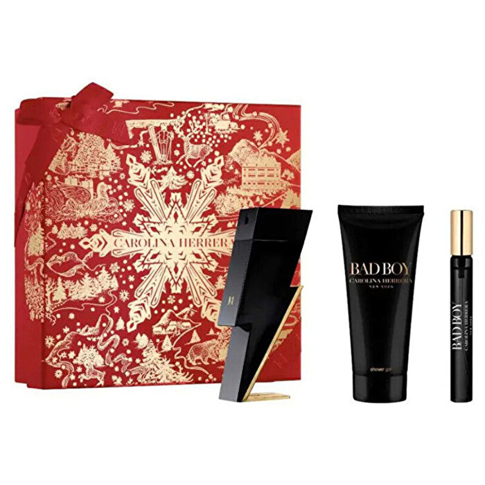 Carolina Herrera Bad Boy Dárková Sada Eau De Toilette 50ml Sprchový Gel 100ml A Miniaturka Eau De Toilette 10ml 50ml