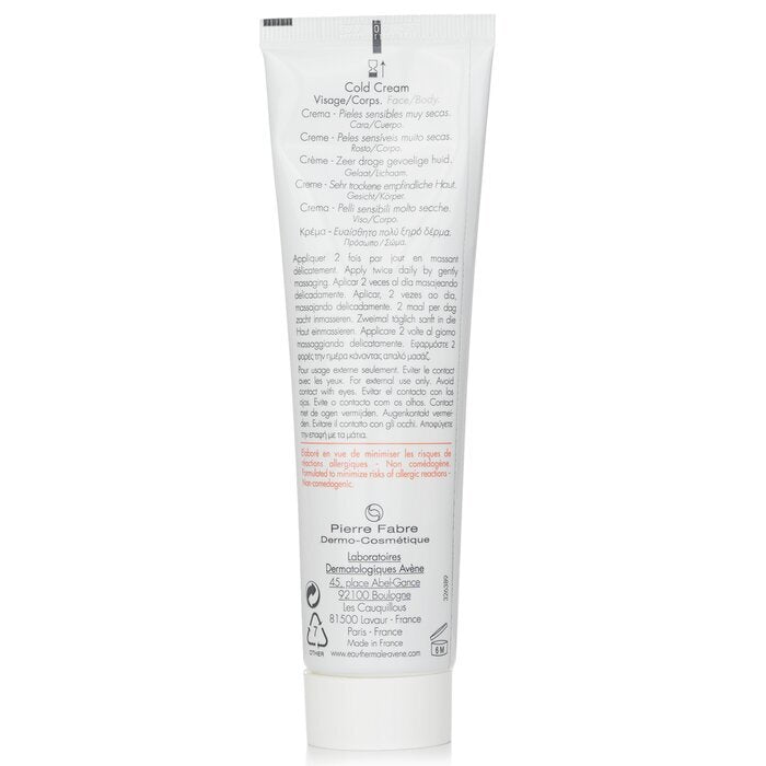 Avene Cold Cream - For Very Dry Sensitive Skin 100ml/3.3oz