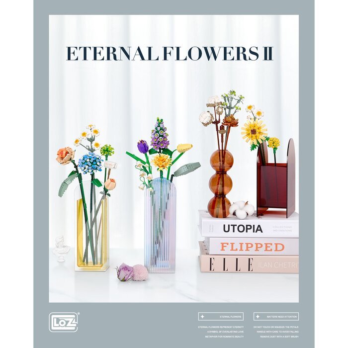 LOZ Mini Blocks - Eternal Flower II Purple Boquet Building Bricks Set 10 x 6 x 22 cm