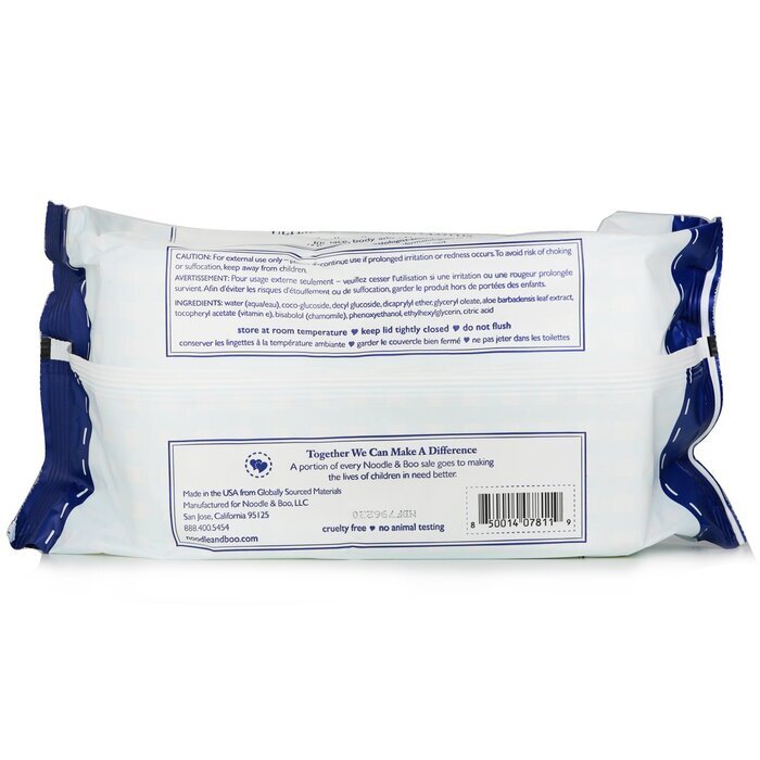 Noodle & Boo Ultimate Cleansing Cloths (Fragrance Free) - For Face, Body & Bottom - 7"x 8" 811 72 cloths