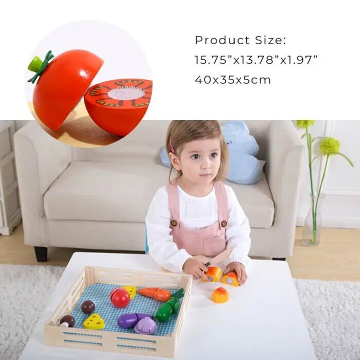 Tooky Toy Co Cutting Vegetables 40x35x5cm