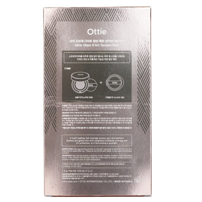 Ottie Objet D’art Tension Pact SPF50 PA++++ & Refill # 23 Natural 2x15g/0.52oz