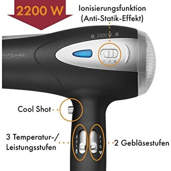 Profi Care Htd 3113 Black - Professional Hair Dryer