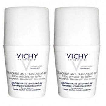 Vichy Deodorant Antiperspirant 48h ( 2 Pcs ) - Roll-on 48 Hour Deodorant For Sensitive And Irritated Skin 50ml