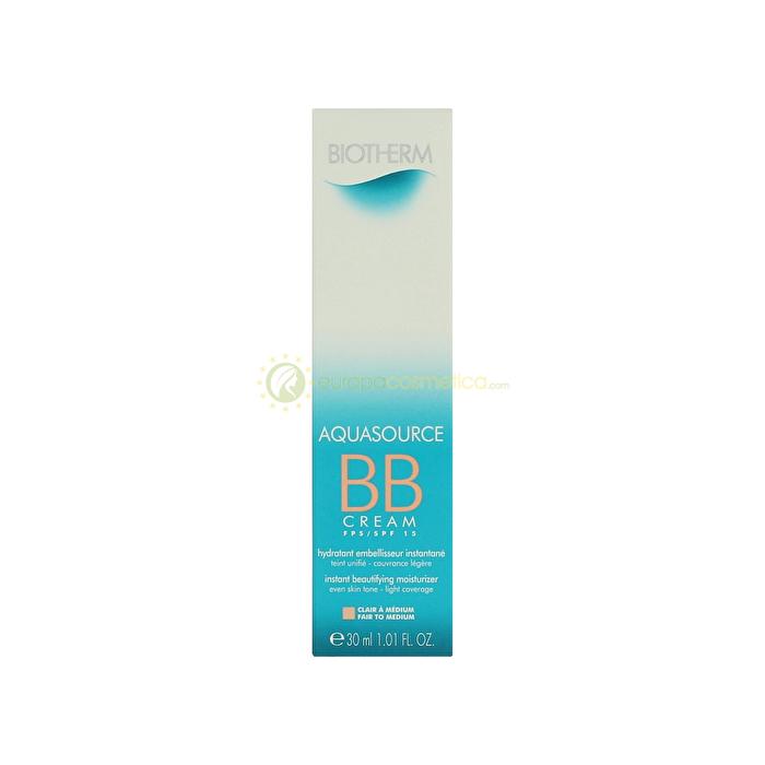 Biotherm Aquasource Bb Cream Spf15 Fair To Medium - Instant Beautifying Moisturizer - All Skin Types 30ml
