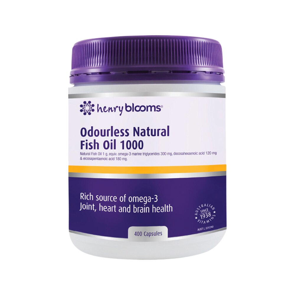 Henry Blooms Odourless Natural Fish Oil 1000 400c