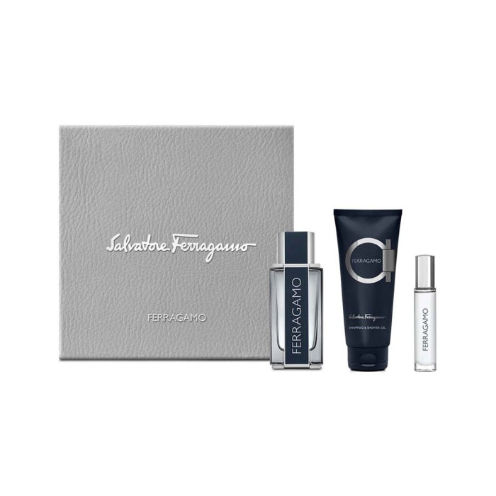 Salvatore Ferragamo Ferragamo Man Set Eau De Toilette 100ml & Eau De Toilette 10ml & Shampoo & Sg 100ml