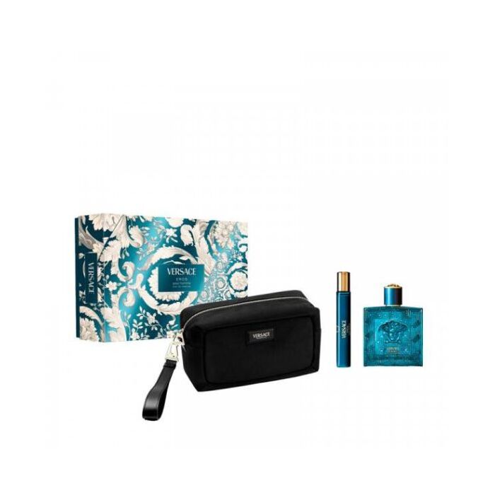 Versace Eros Man Set Eau De Parfum 100ml & Eau De Parfum 10ml & Toiletry Pouch
