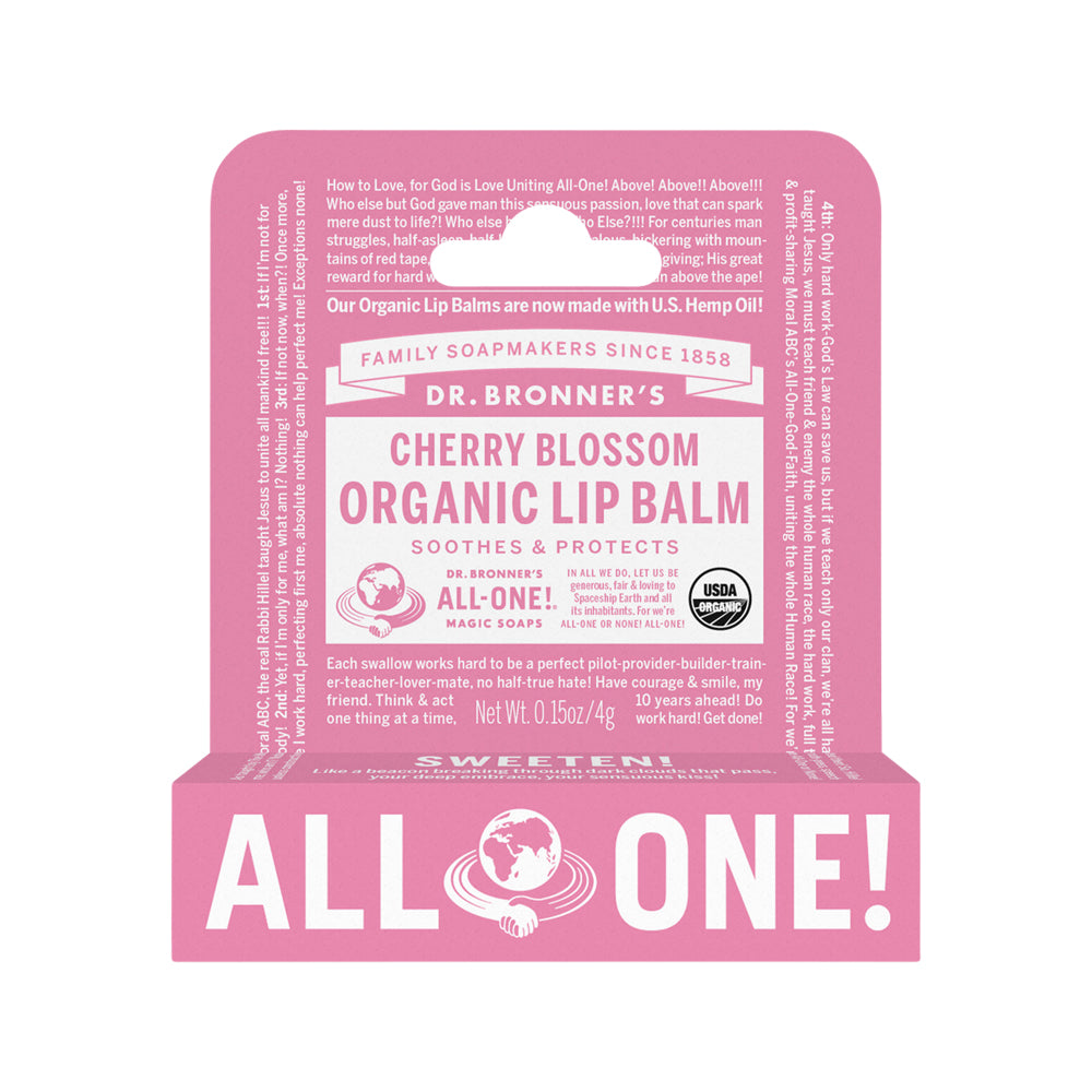 Dr. Bronner's Organic Lip Balm Cherry Blossom Hang Sell 4g