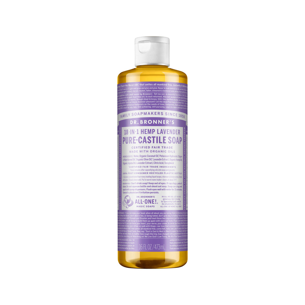 Dr. Bronner's Pure-Castile Soap Liquid (Hemp 18-in-1) Lavender 473ml