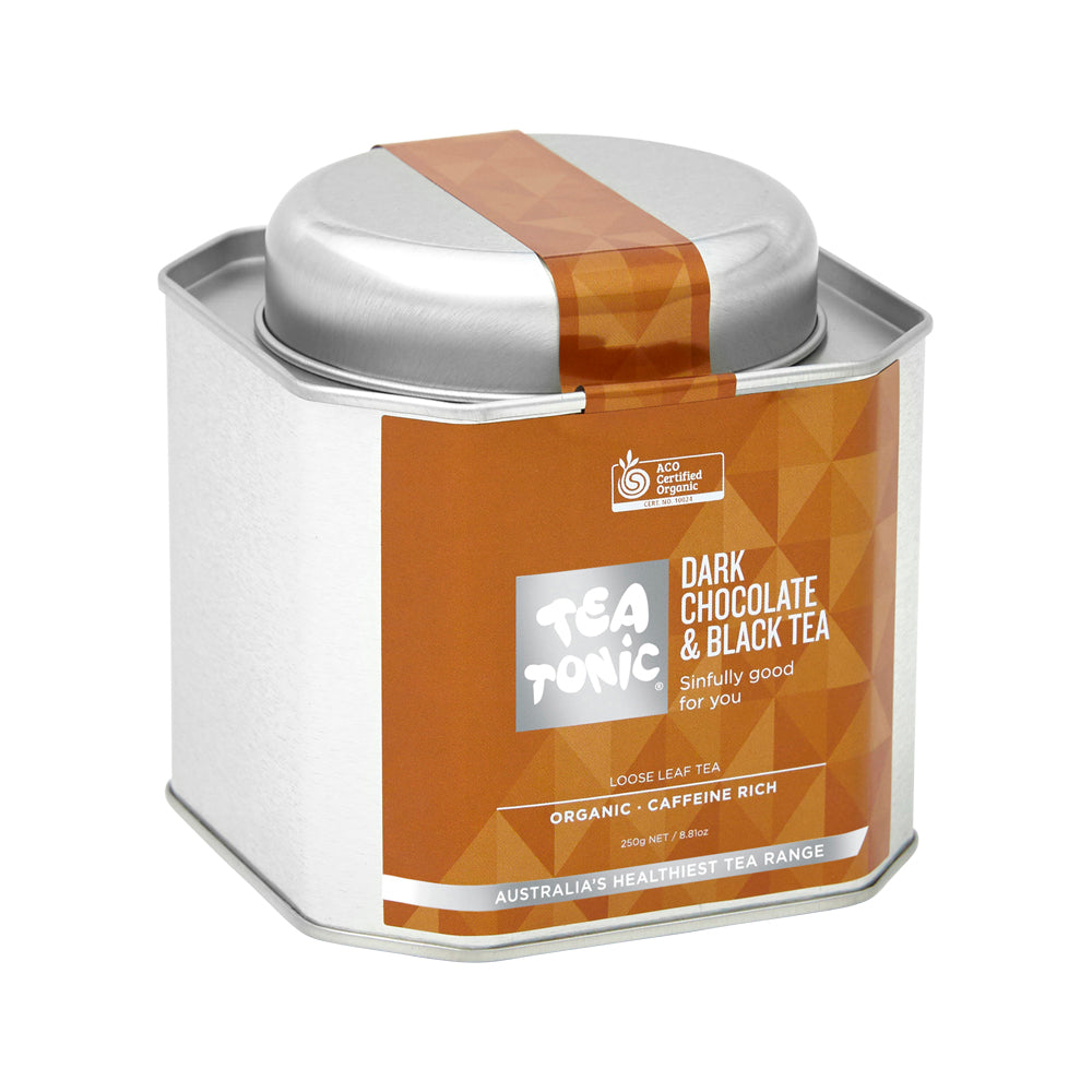 Tea Tonic Organic Dark Chocolate & Black Tea Caddy Tin 250g