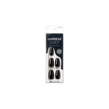 Kiss My Face Impress Color Mc All Black Nails 30 Pcs