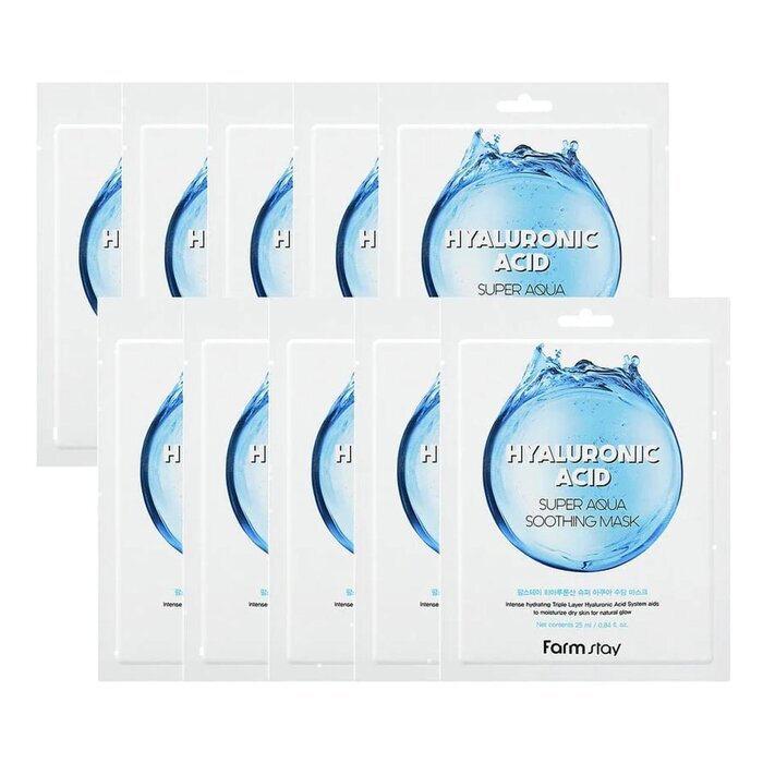 Farm Stay Hyaluronic Acid Super Aqua Soothing Mask 10pcs