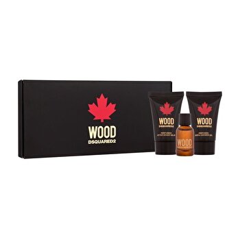 Dsquared2 Wood Pour Home Mini Set Eau De Toilette 5ml Shower Gel 25ml And Aftershave Balm 25ml 5ml