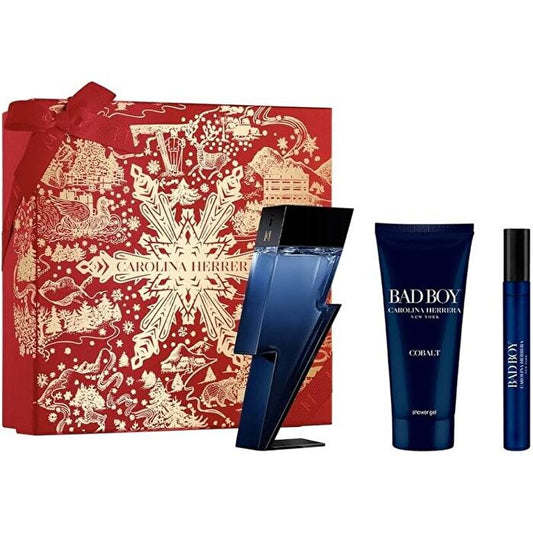 Carolina Herrera Bad Boy Cobalt Electrique Gift Set Eau De Parfum 100ml Shower Gel 100ml And Miniature Eau De Parfum 10ml 100ml