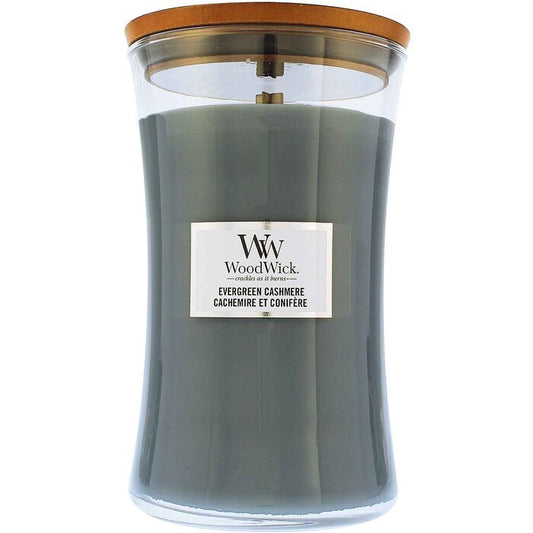 Woodwick Evergreen Cashmere Large Hourglass Candle 0