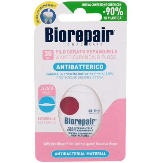 Biorepair Antibacterial Waxed Expanding Floss - Voskovaná Expandující Zubní Nit Pro Citlive Dásně 1.0ks