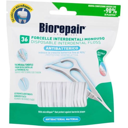 Biorepair Antibacterial Disposable Interdental Floss 36.0ks