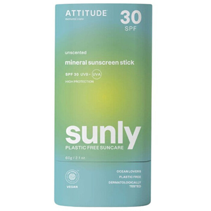 Attitude Sunly Mineral Sunscreen Stick Spf 30 - Fragrance-free 60.0g