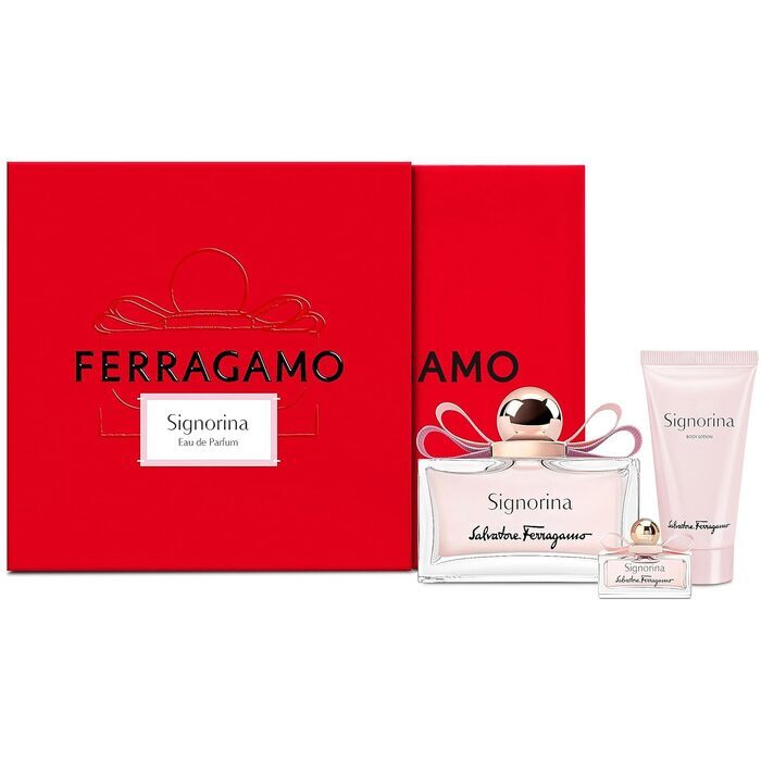 Salvatore Ferragamo Signorina Unica Gift Set Eau De Parfum 100ml Body Lotion 50ml And Miniature Eau De Parfum 5ml 100ml