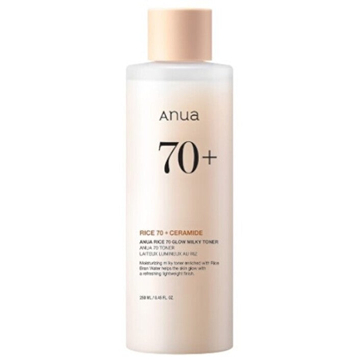 Anua Rice 70 & Ceramide Glow Milky Toner - Rozjasňující Pleťový Toner S Rýžovým Extraktem 250ml