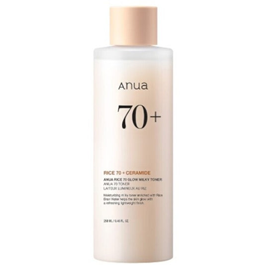 Anua Rice 70 & Ceramide Glow Milky Toner - Rozjasňující Pleťový Toner S Rýžovým Extraktem 250ml