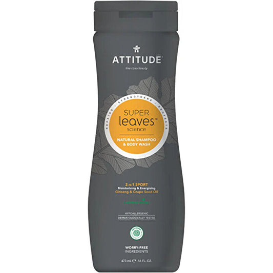 Attitude Super Leaves Shampoo & Body Wash - Přírodní Pánský šampon A Tělove Mýdlo 2v1 473ml