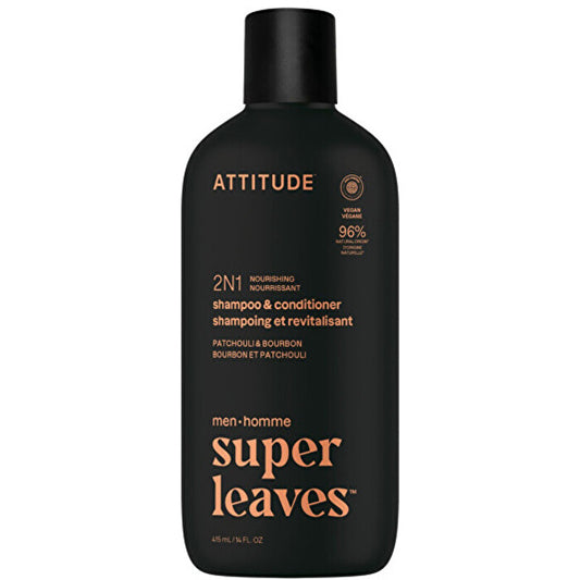 Attitude Super Leaves Patchouli & Bourbon Shampoo & Conditioner - Pánský Vyživující šampon A Kondicioner 2v1 415ml