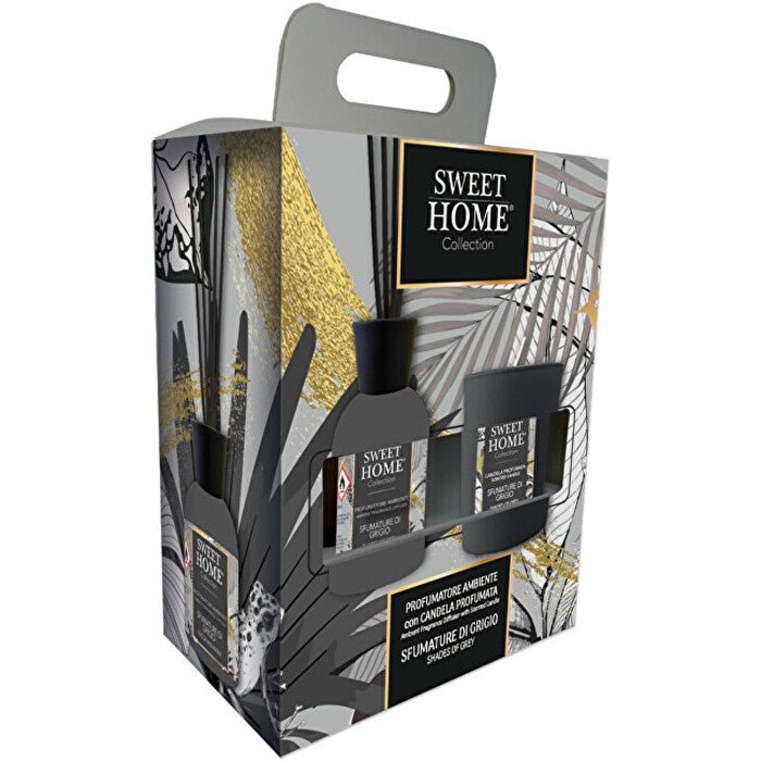 Sweet Home Collection Shades Of Grey Set - Dárková Sada Aroma Difuzeru Se Svíčkou