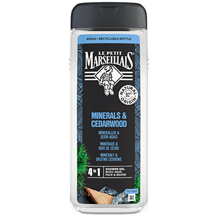 Le Petit Marseillais Minerals & Cedarwood Shower Gel - 4in1 Shower Gel 400ml