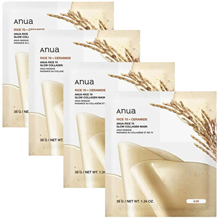 Anua Rice 70 Glow Collagen Mask Set - Sada Pleťových Masek 38.0g