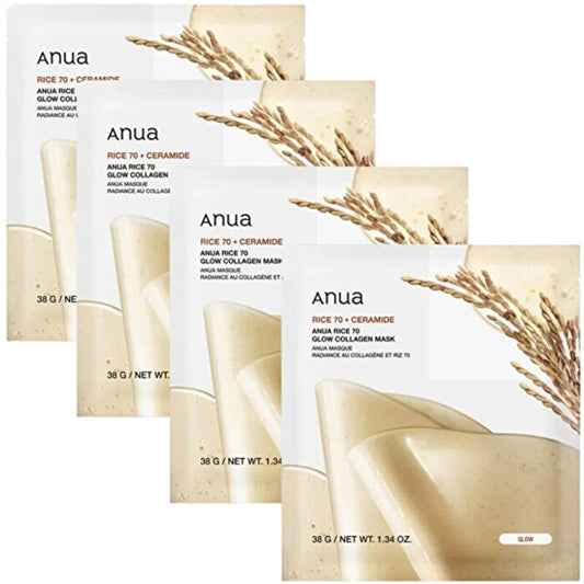 Anua Rice 70 Glow Collagen Mask Set - Sada Pleťových Masek 38.0g