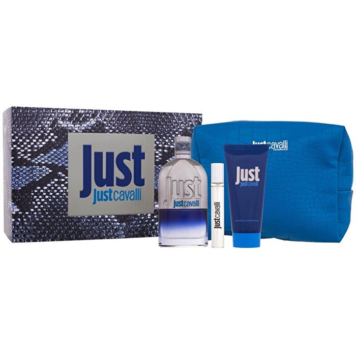 Cavalli Roberto Just Cavalli For Him Gift Set Eau De Toilette 90ml Shower Gel 100ml Miniature Eau De Toilette 15ml And Cosmetic Bag 90ml