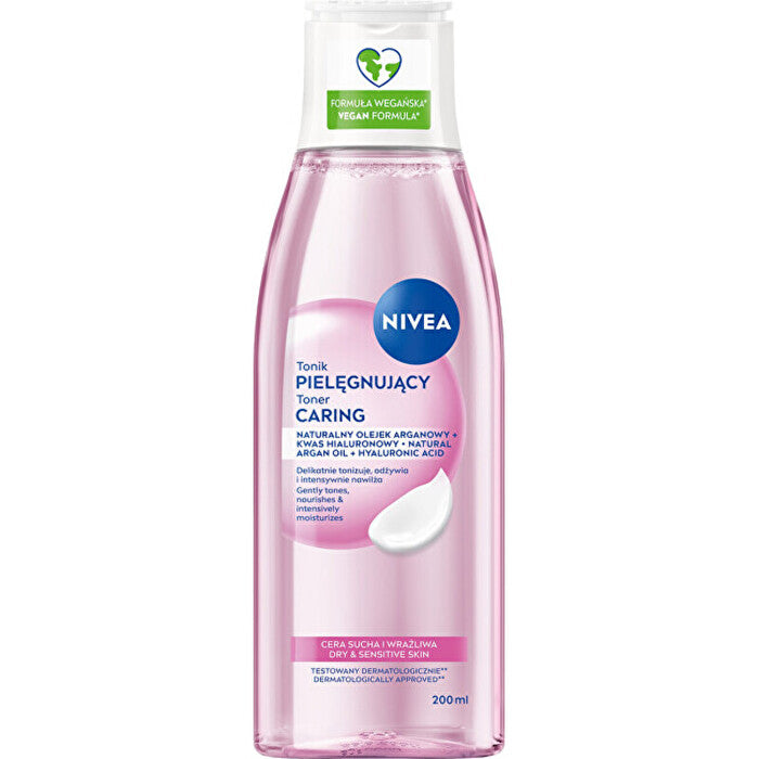 Nivea Caring Toner - Pleťová Voda Pro Suchou A Citlivou Pleť 200ml
