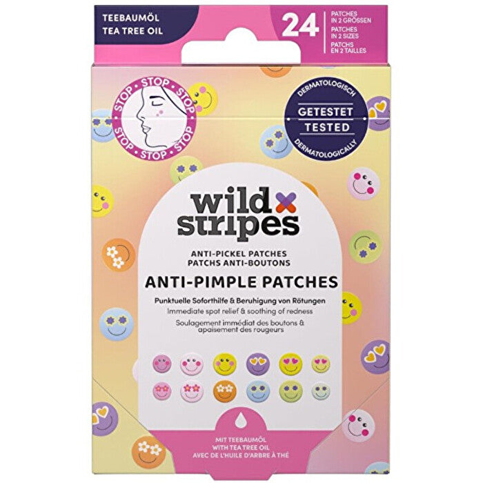 Wild Stripes Smile Prevent Anti-pimple Patches - Hydrokoloidní Náplasti Na Akne S Tea Tree Olejem 24.0ks