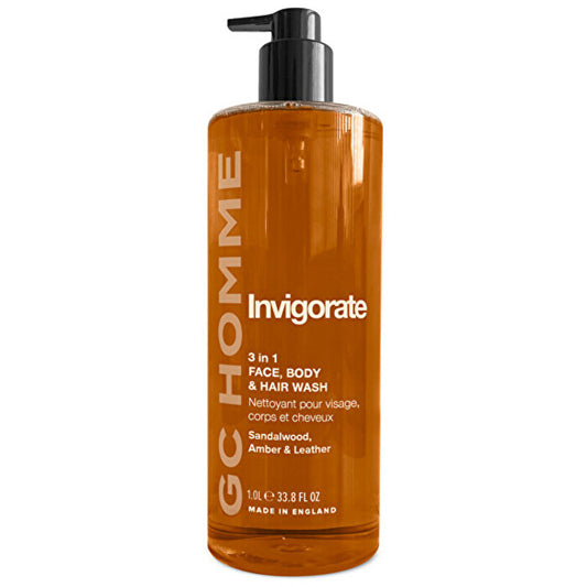 Grace Cole Homme Invigorate Body Wash ( Santal Jantar & Kůže ) - Posilující Mycí Gel 3v1 1000ml