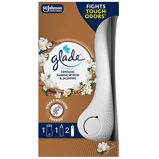 Glade Sense & Spray & Náplň Sensual Sandalwood & Jasmin - Automatický Osvěžovač Vzduchu 18ml