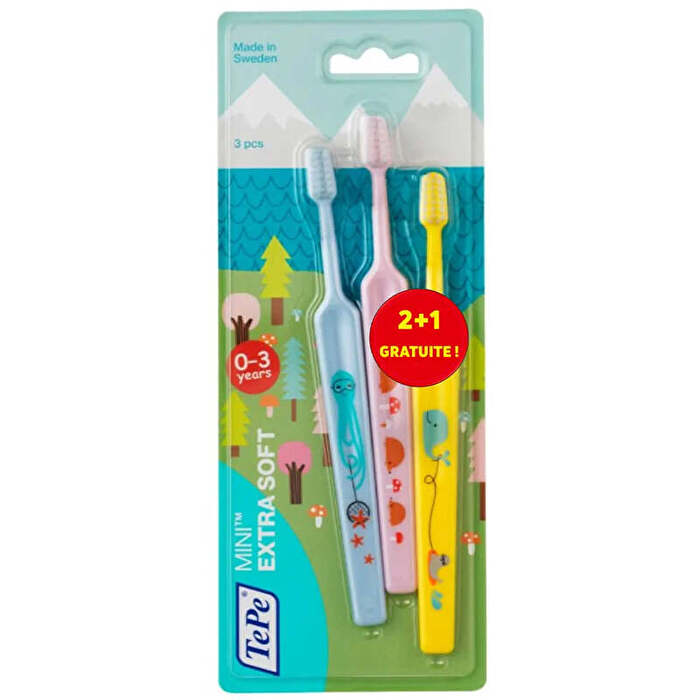 TePe Mini Toothbrush ( 3 Ks ) Extra Soft - Dětske Zubní Kartáčky